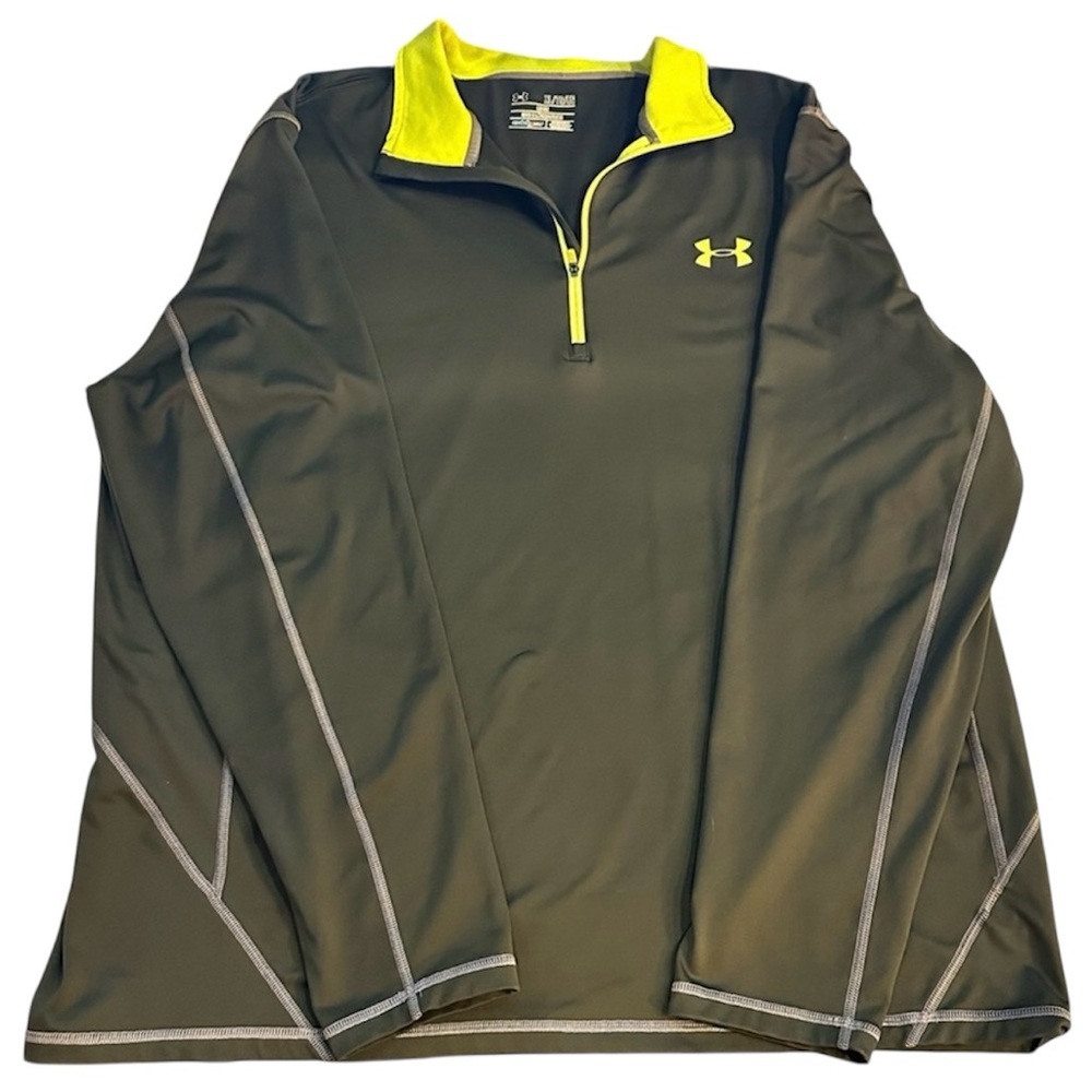 Under Armour Men's Performance Jacket in Black and Yellow 1/4 Zip - Picture 1 of 10